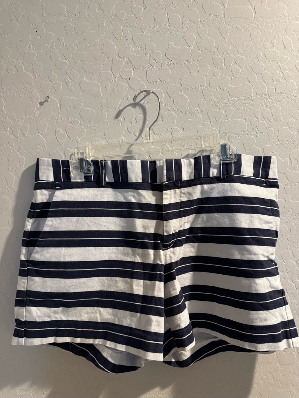 Navy & White Striped Women’s Casual Shorts
